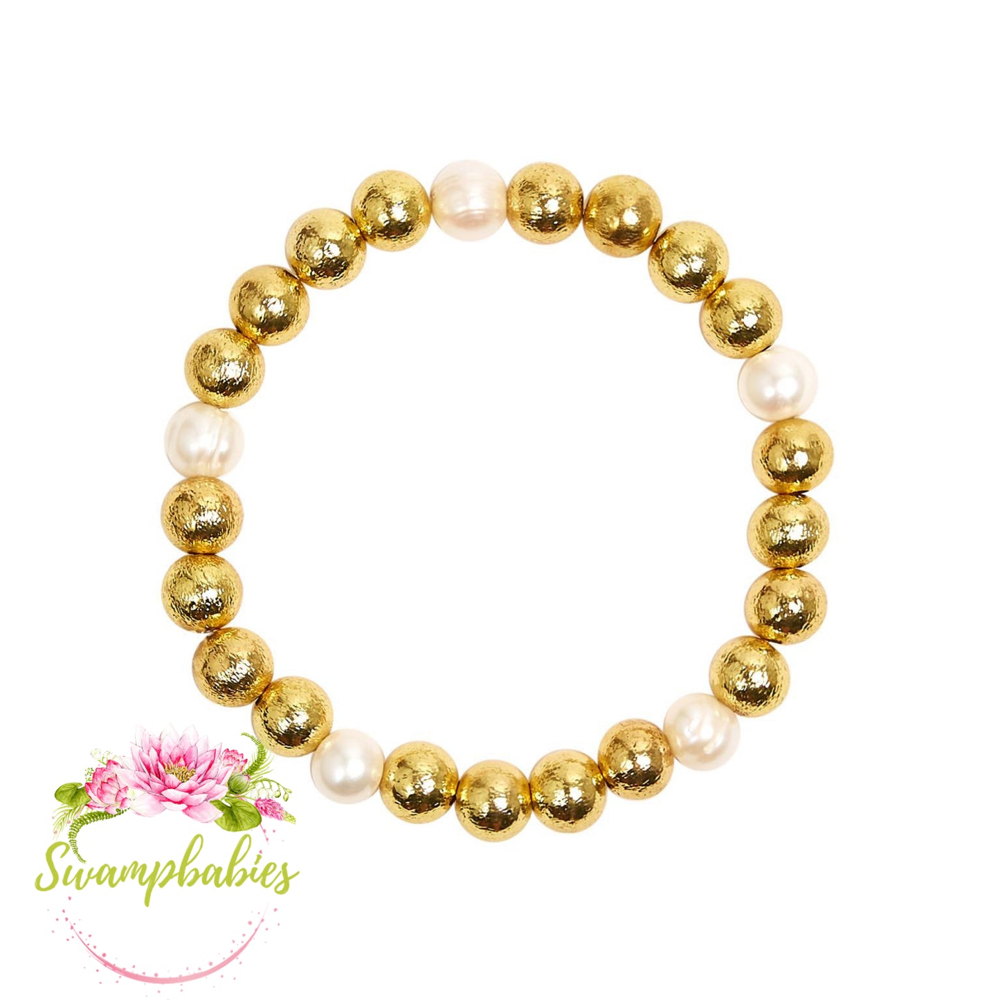 Georgia Gold & Freshwater Pearl Beaded Bracelet