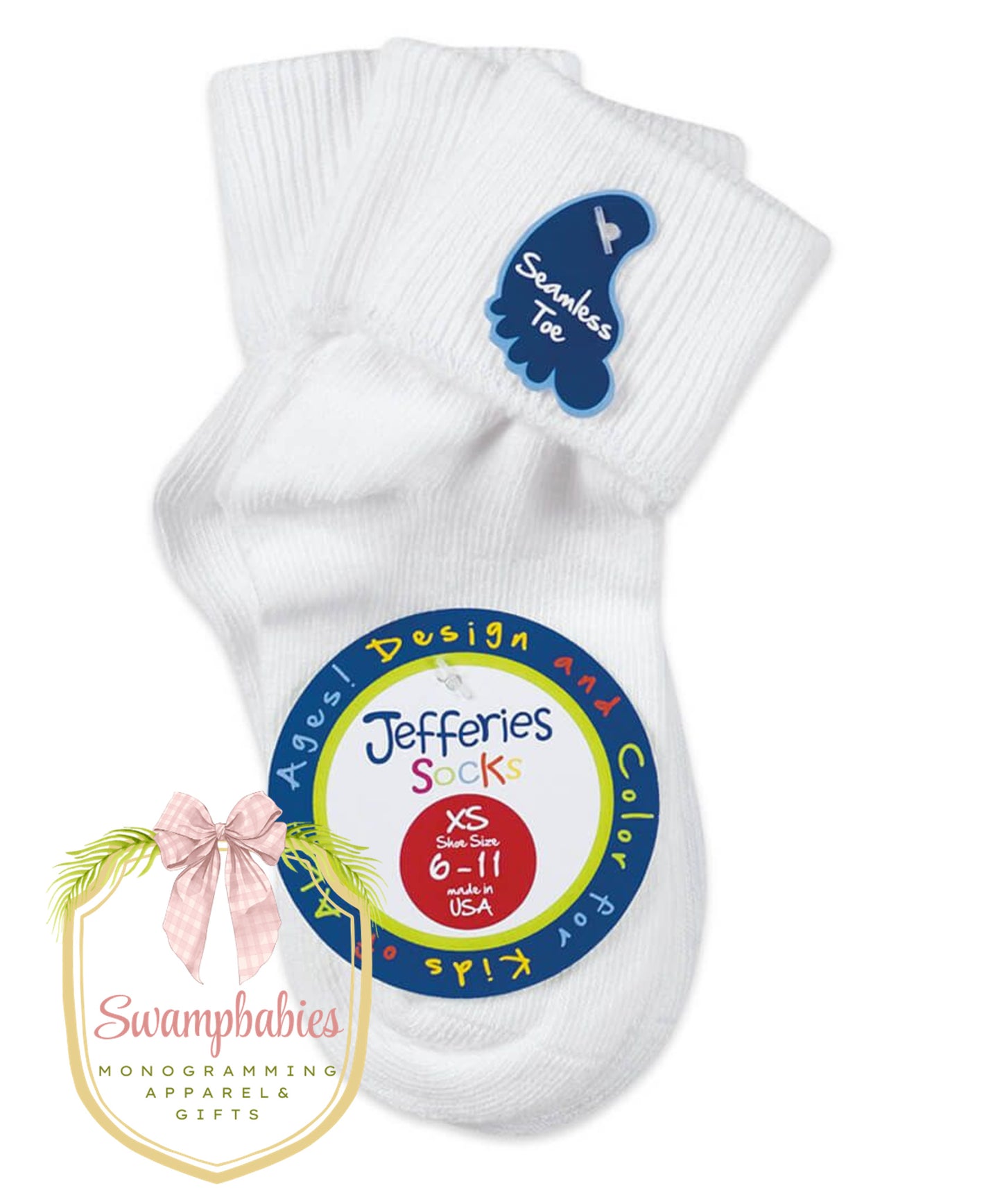 Classic White Cotton Turn Cuff Socks – 3 Pack