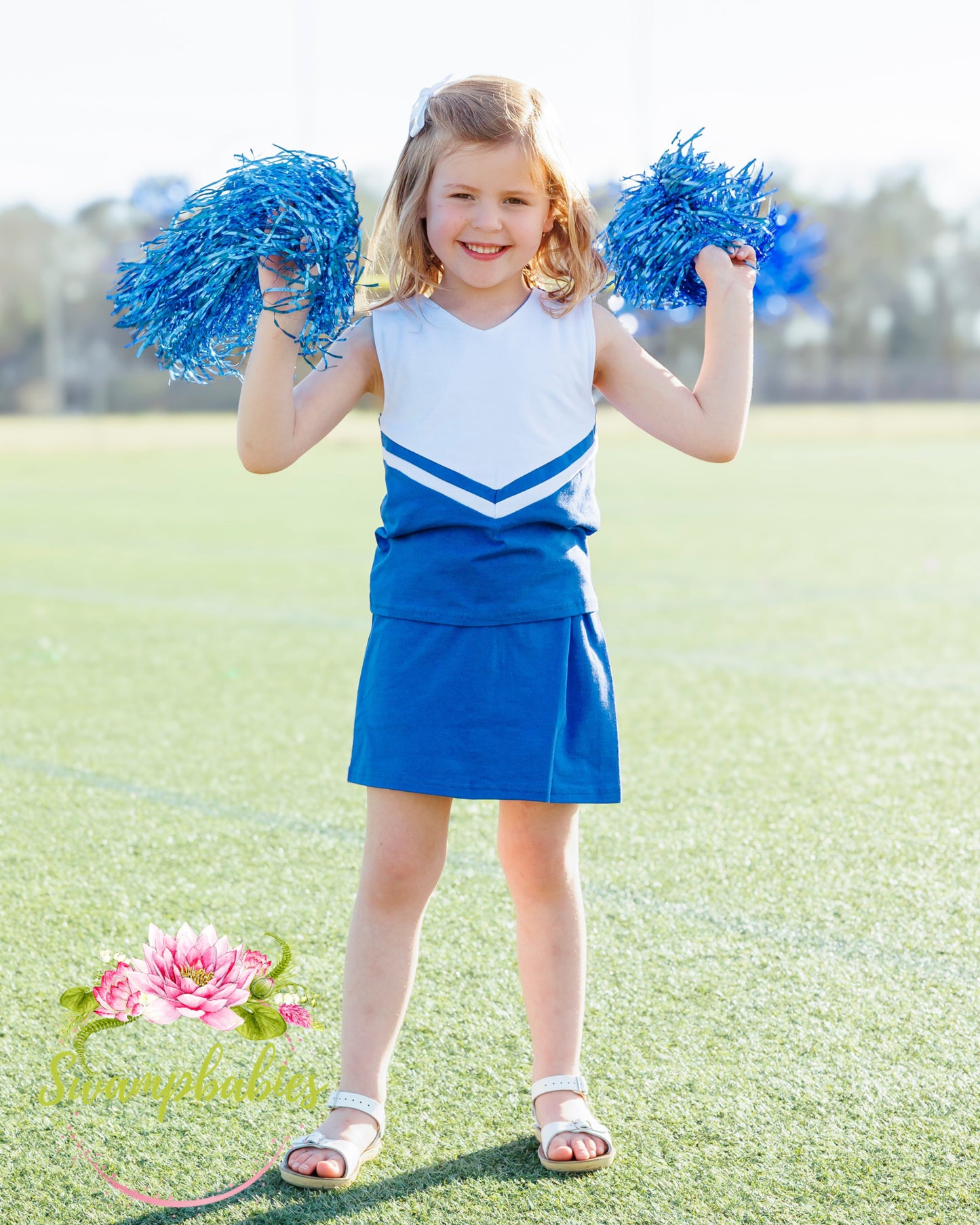 Cheer Uniform Skort Set - Blue & White