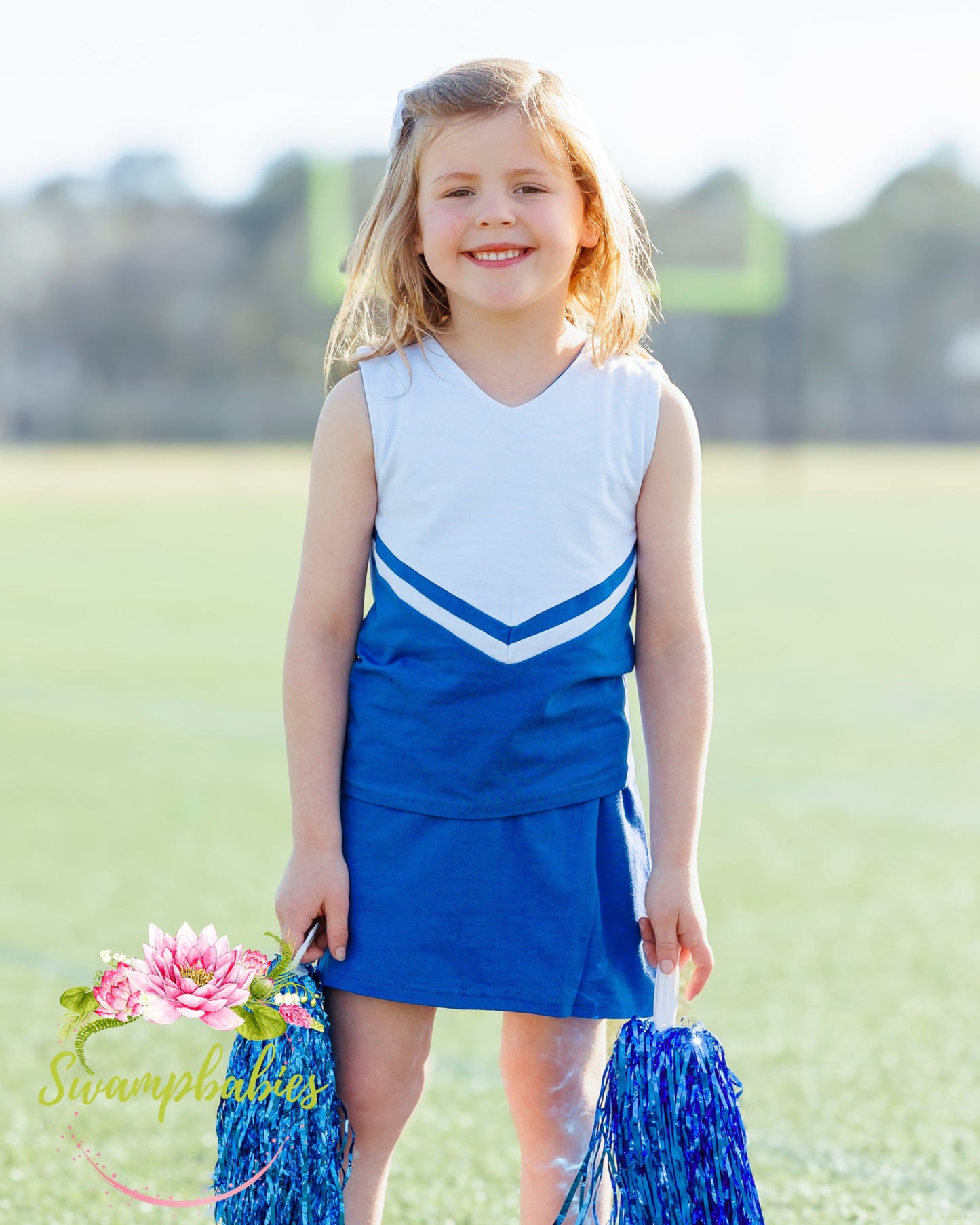 Cheer Uniform Skort Set - Blue & White