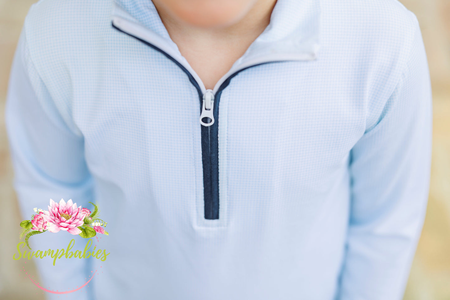 Evan Pullover Pant Set- Mini Blue Gingham