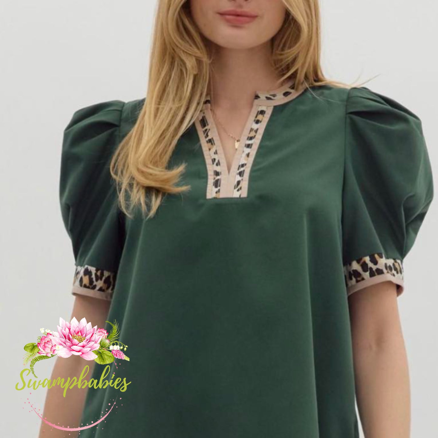 Emerald Charm Puff Sleeve Top