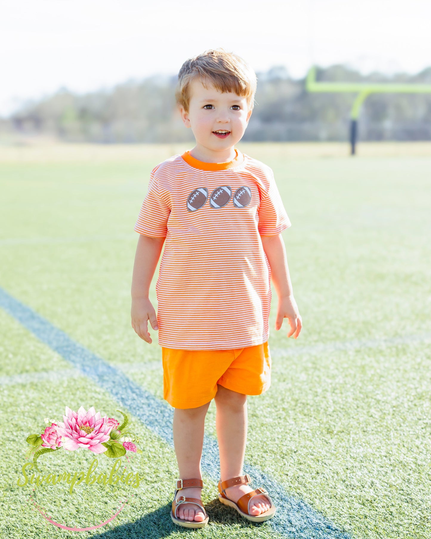 Football Trio Shirt- Orange Stripe