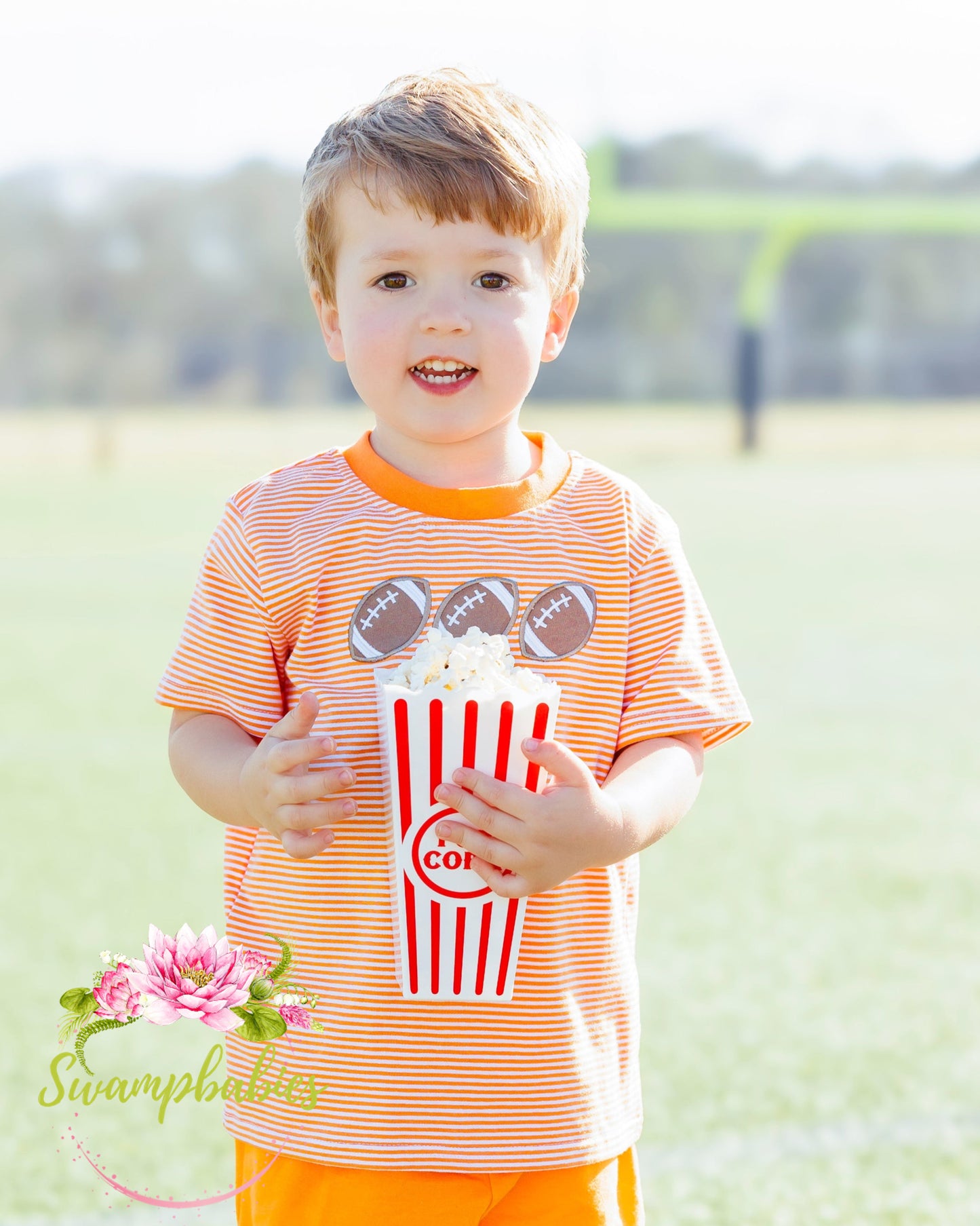 Football Trio Shirt- Orange Stripe