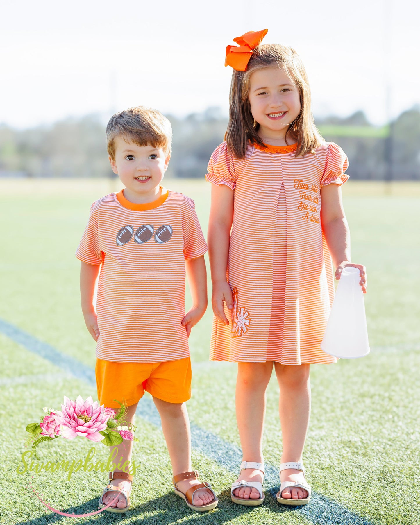 Football Trio Shirt- Orange Stripe