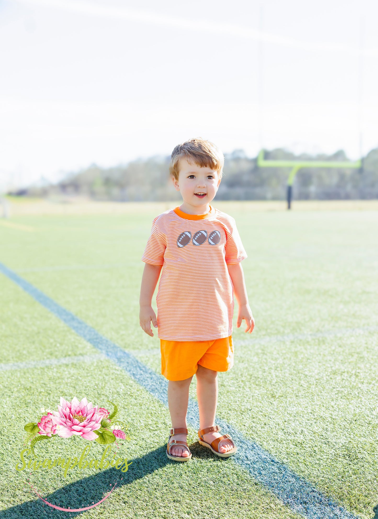 Football Trio Shirt- Orange Stripe