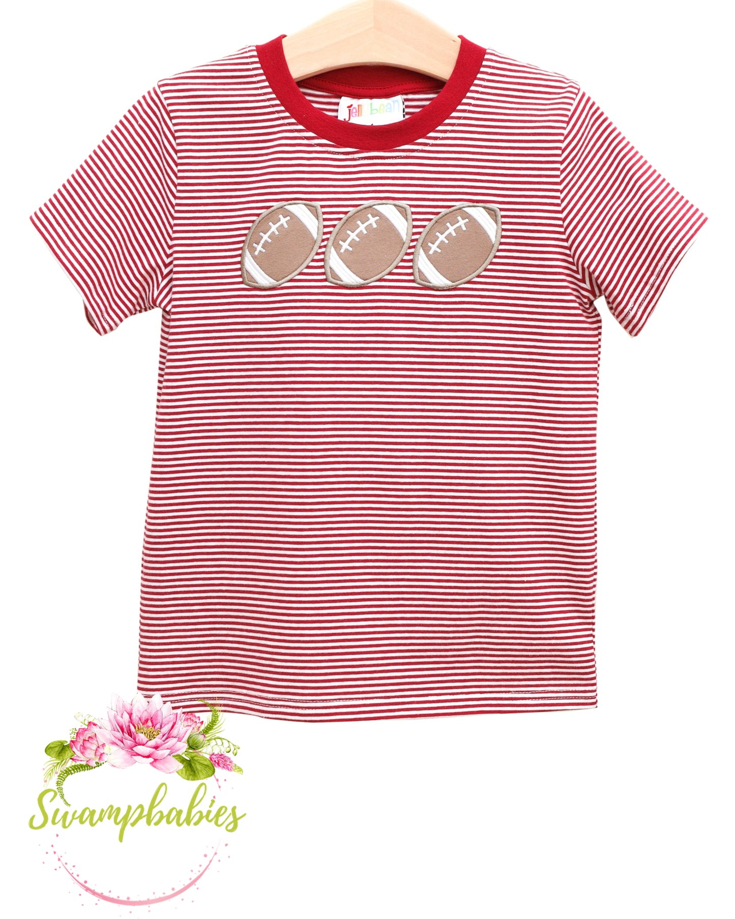 Football Trio Shirt- Crimson Stripe