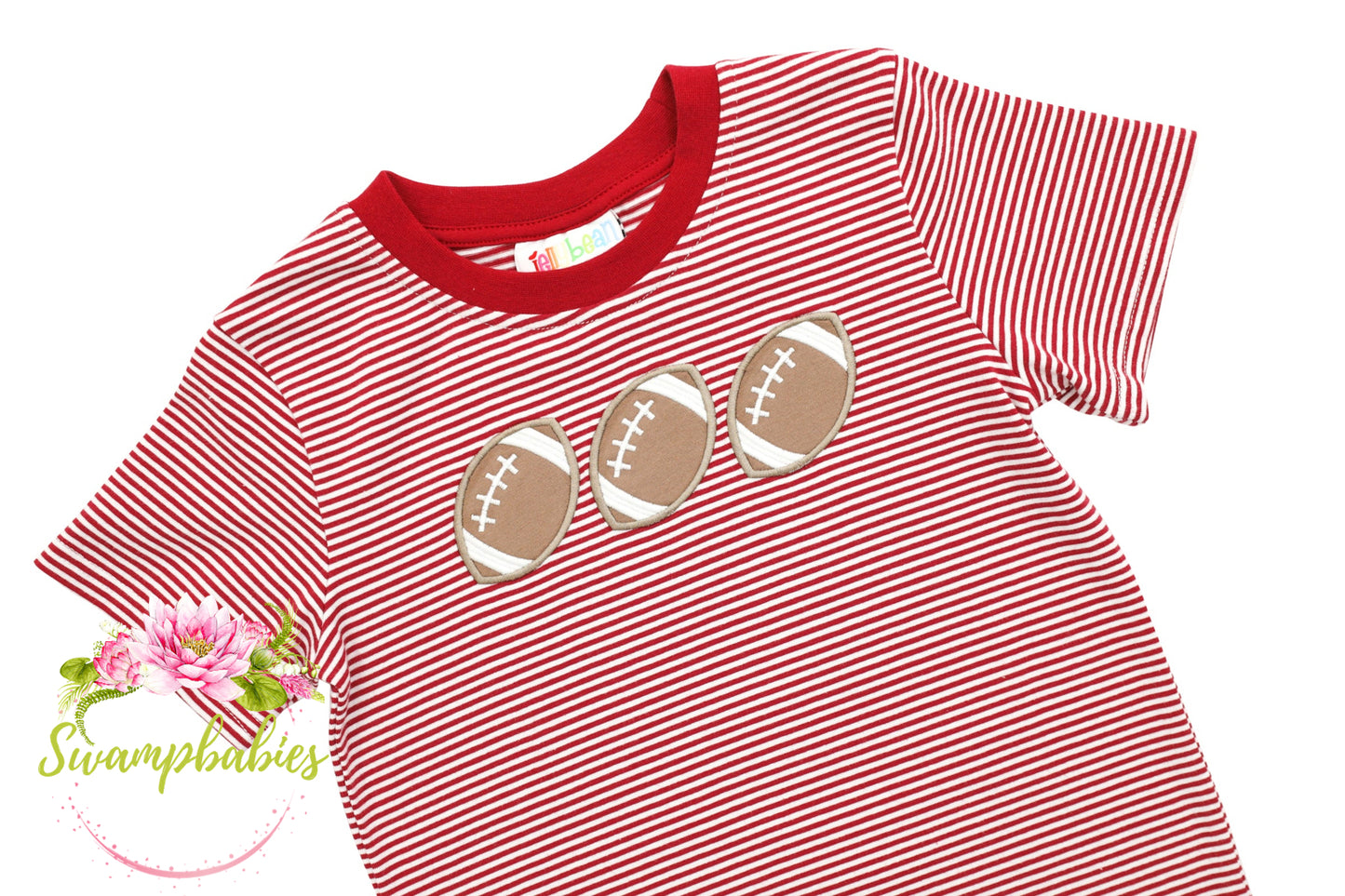Football Trio Shirt- Crimson Stripe