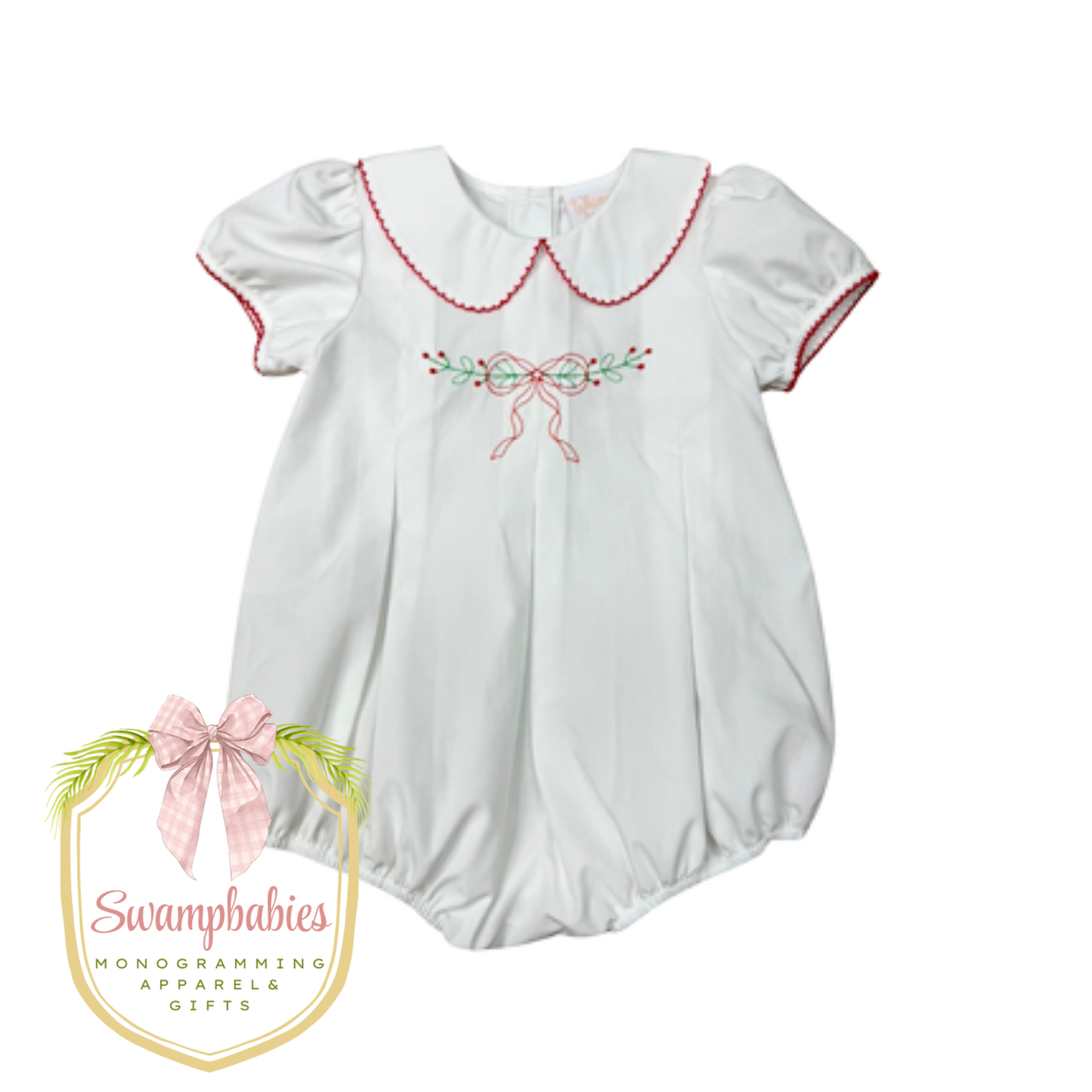 Holly-Days Bow Pleated Bubble