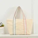 Ric Rac Canvas Tote With Zipper Closure