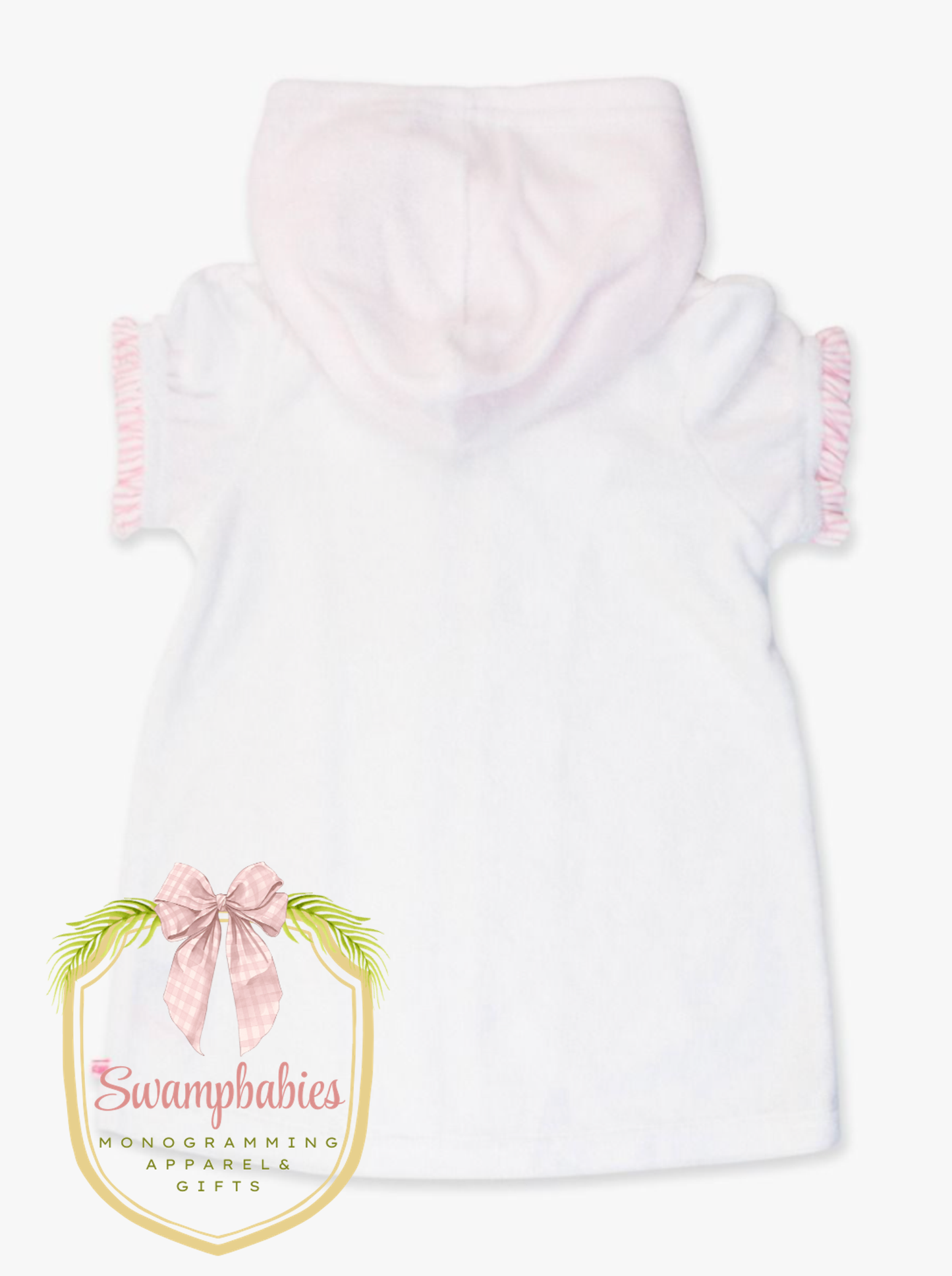 Girls White Terry Full-zip Cover Up