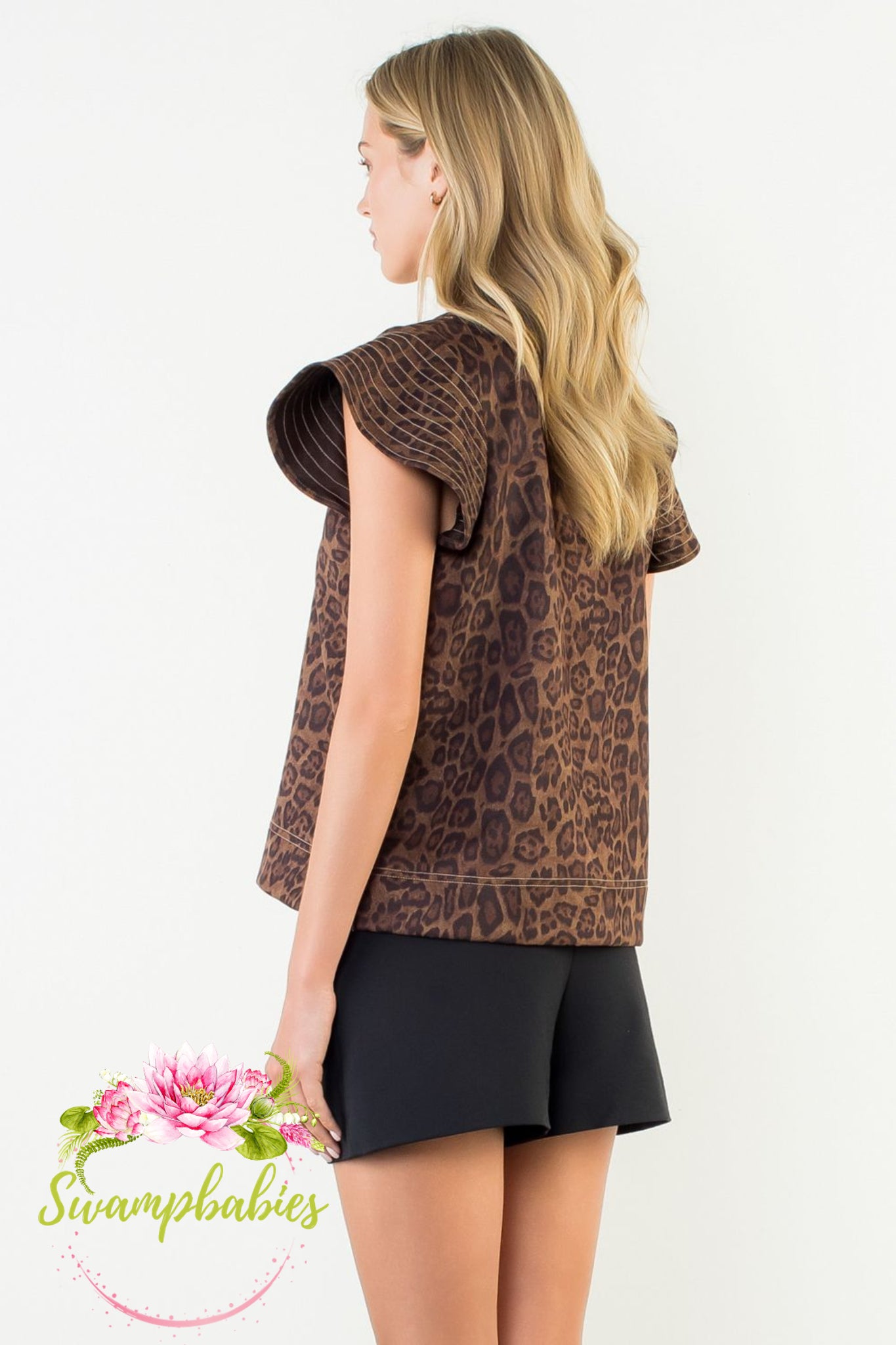 Leopard Luxe Flutter Top