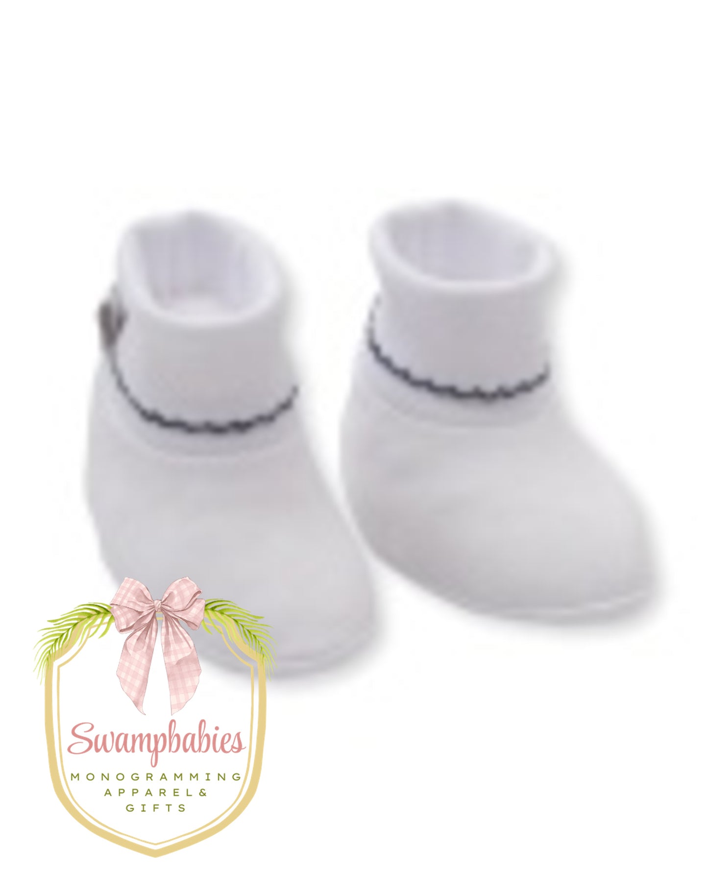 White with Navy Kissy Basics Booties