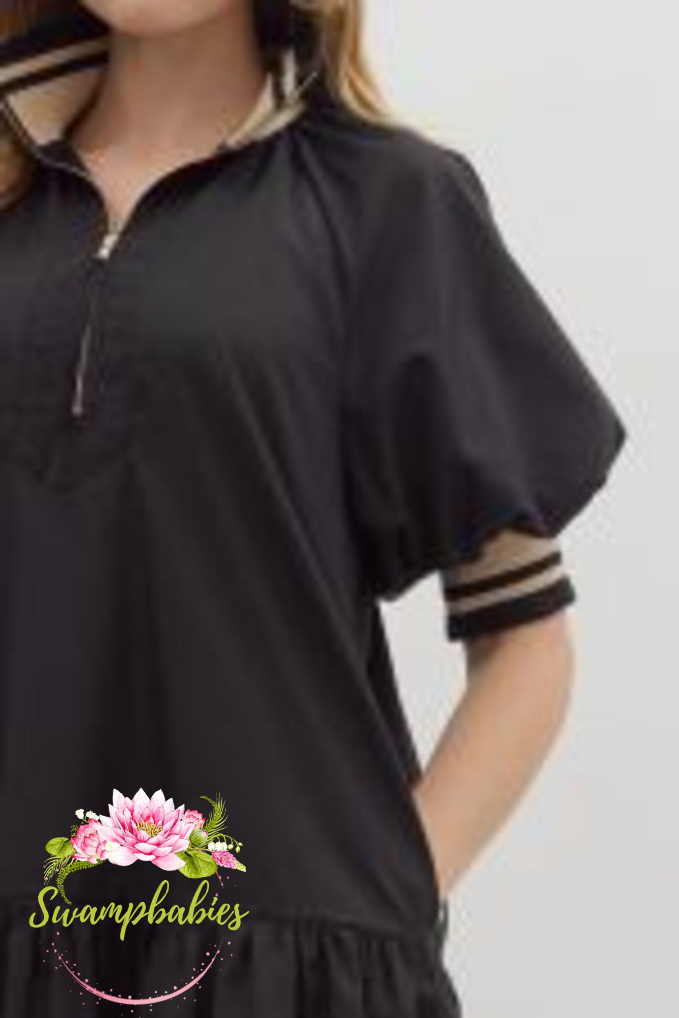 Varsity Vibe Dress - Black