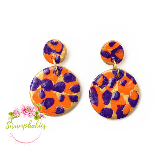 Orange & Purple Double Dangles