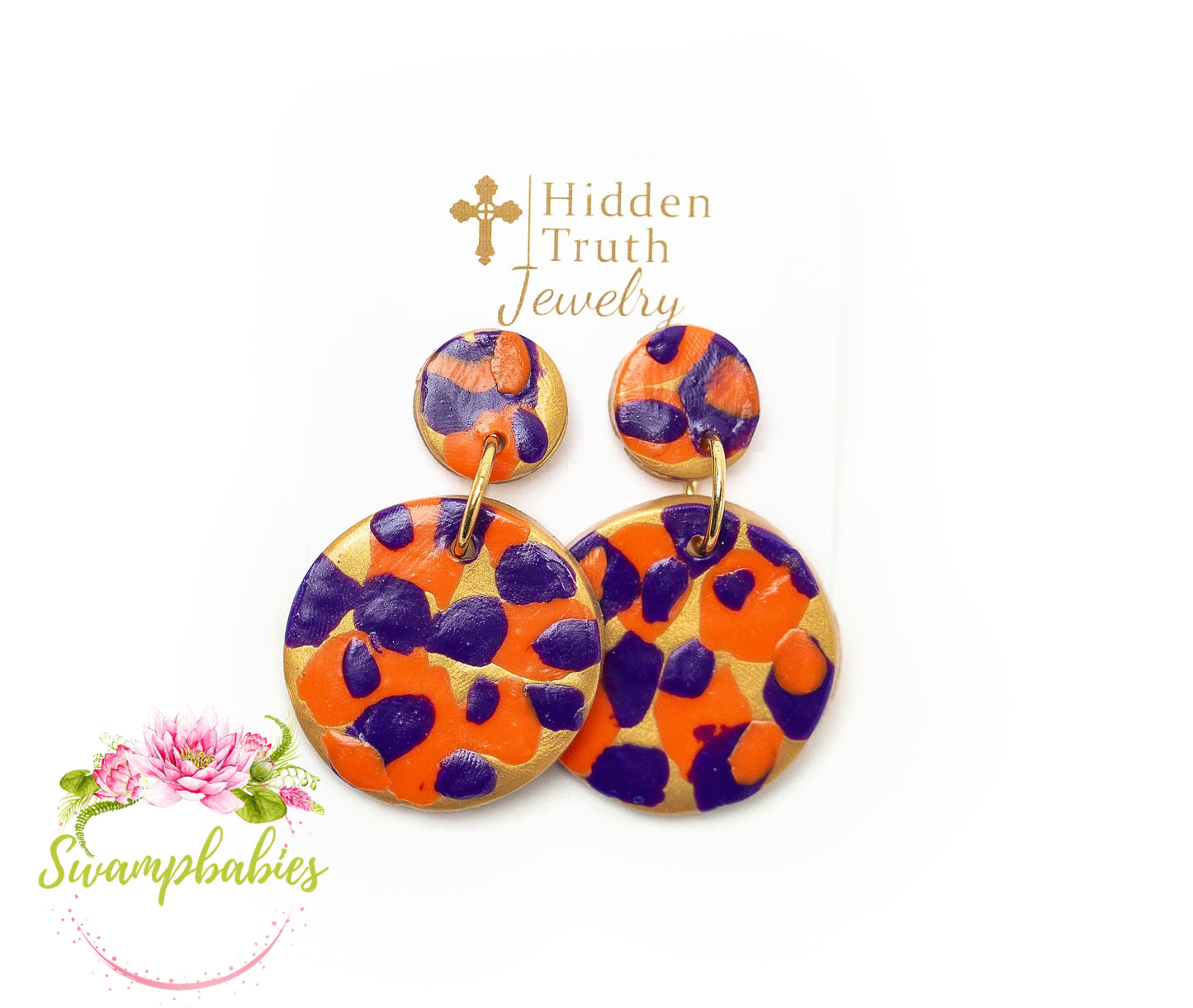 Orange & Purple Double Dangles