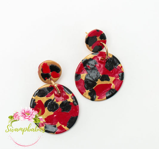 Garnet & Black Double Dangles
