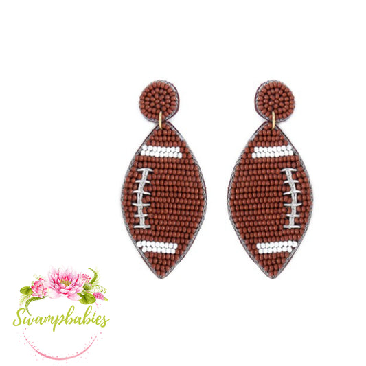 Beaded Football Earrings