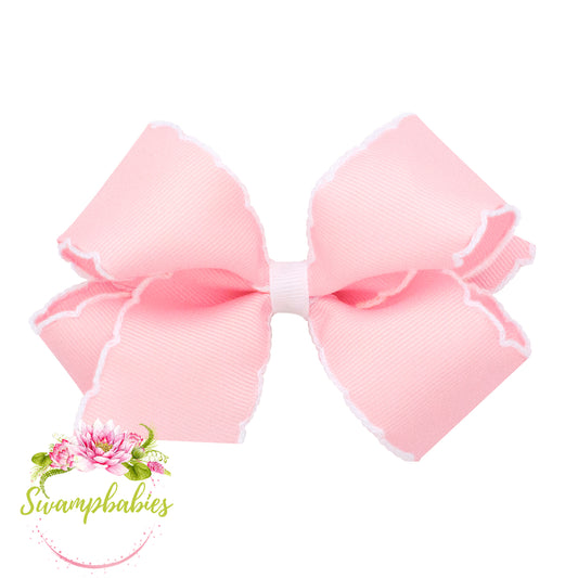 Small Moonstitch Grosgrain Hair Bow with Contrasting Wrap