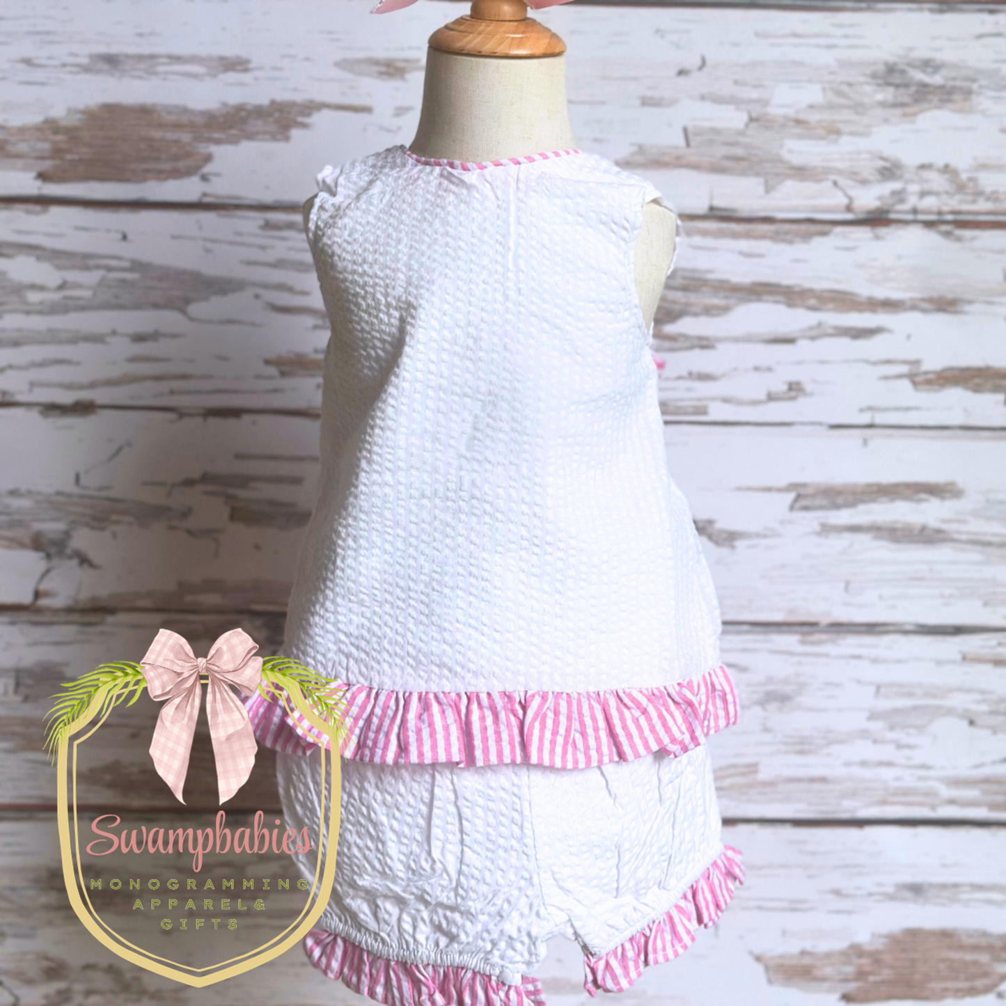 Girl's Seersucker Swing Back Set