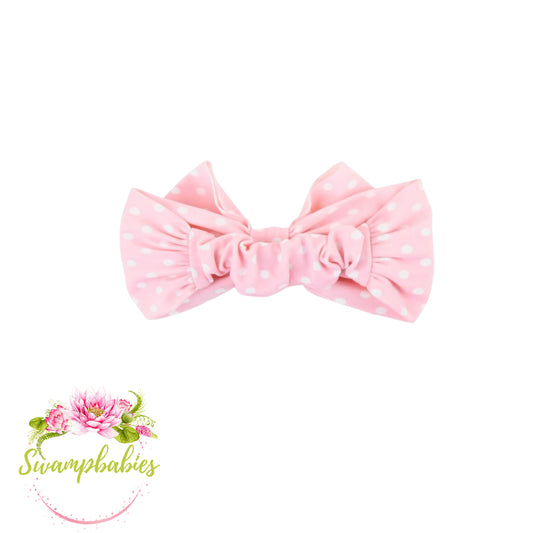 Pink and White Polka Dot Swim Bow
