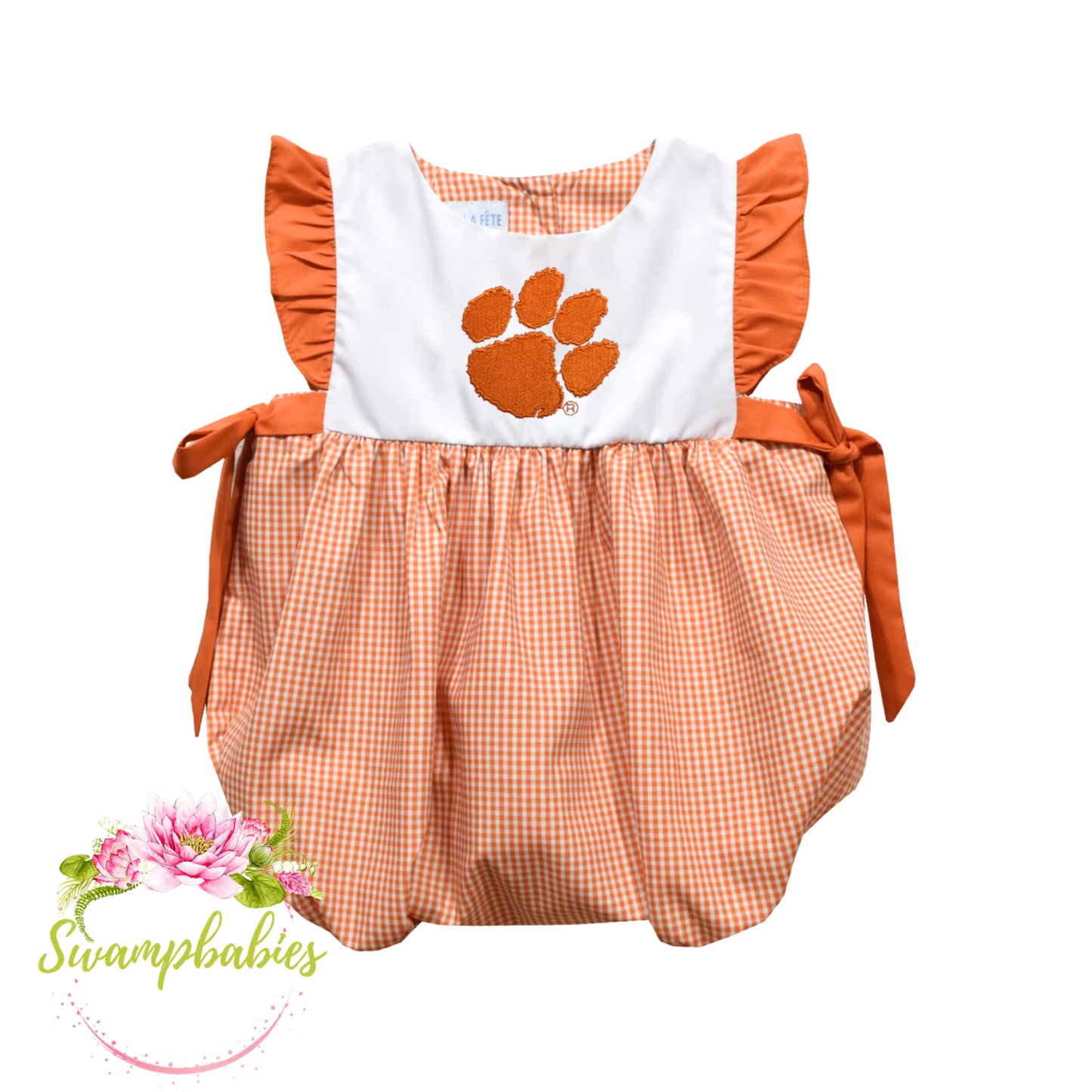 Clemson Gingham Girls’ Bubble