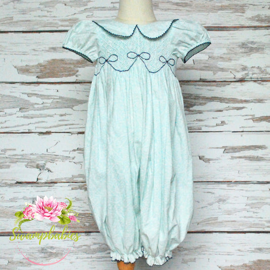 Beckingham Bow Smocked Bubble Romper
