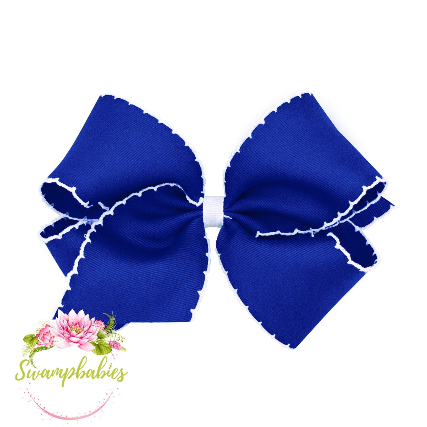 King Moonstitch Grosgrain Hair Bow with Contrasting Wrap