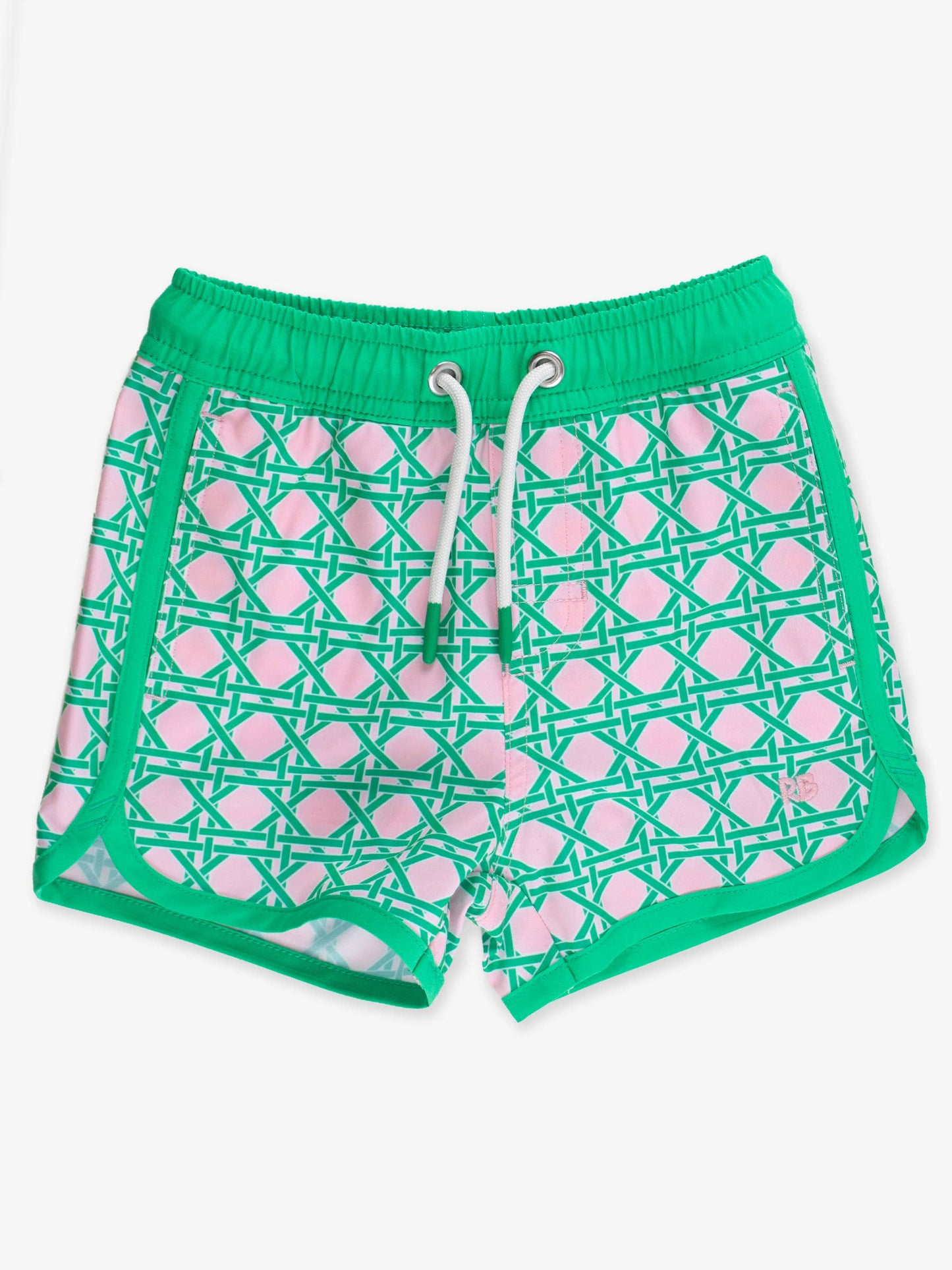Green & Pink Coastal Cane Swim Trunks