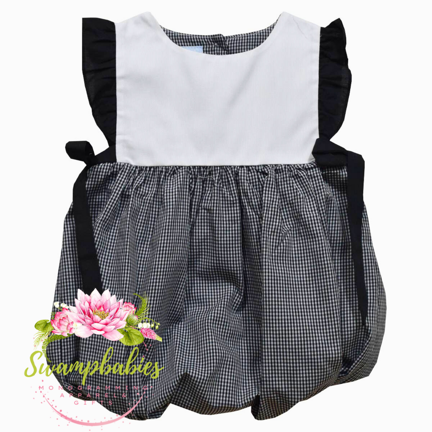 Gingham Short Sleeve Girls Bubble