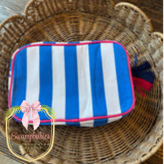 Blue and white striped bag