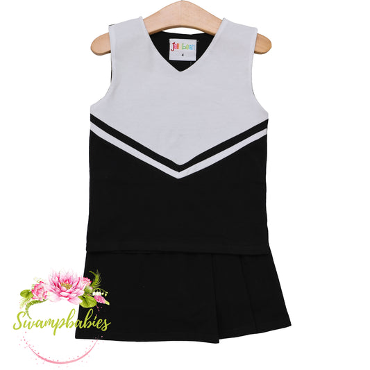 Cheer Uniform Skort Set - Black & White