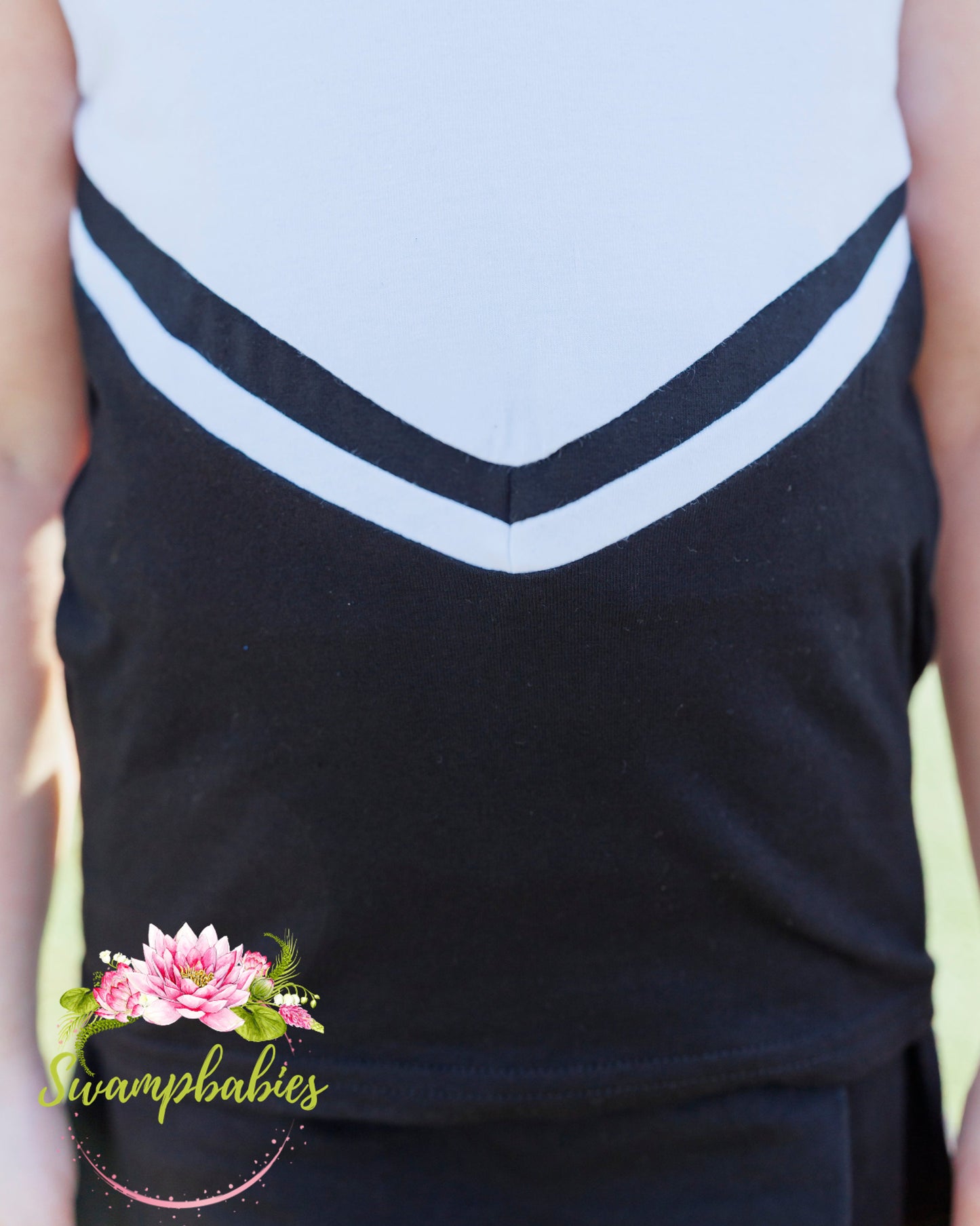 Cheer Uniform Skort Set - Black & White