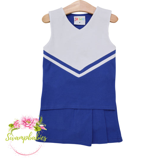 Cheer Uniform Skort Set - Blue & White