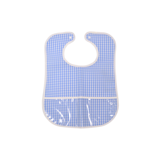 Clean Up Bib - Gingham Sky