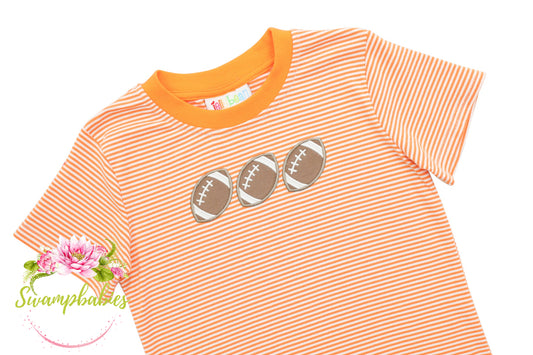 Football Trio Shirt- Orange Stripe