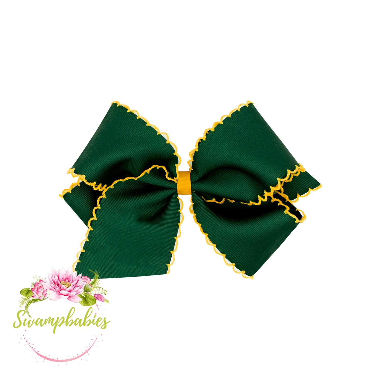 Medium Moonstitch Grosgrain Hair Bow with Contrasting Wrap