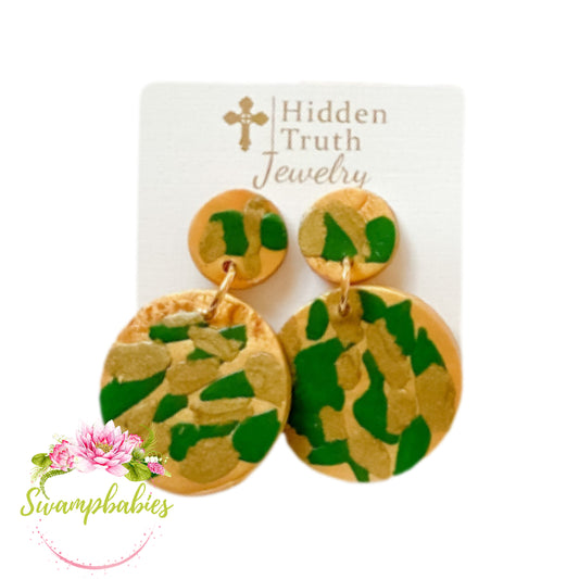 Green & Gold Double Dangles
