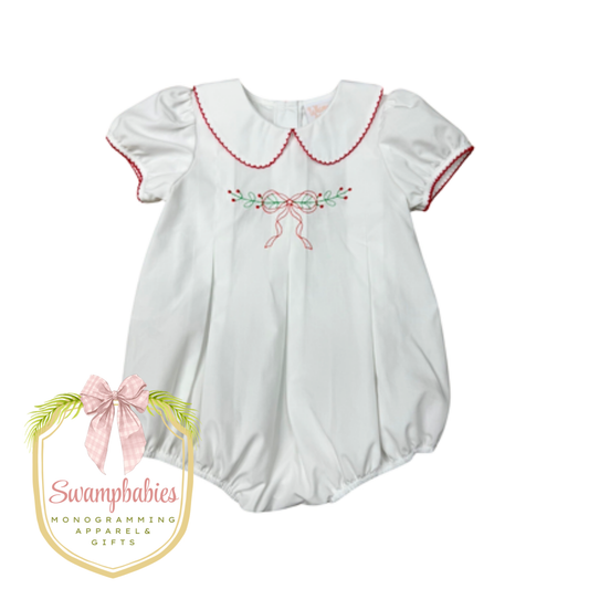 Holly-Days Bow Pleated Bubble
