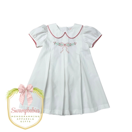 Holly Days Bow Pleated Dress