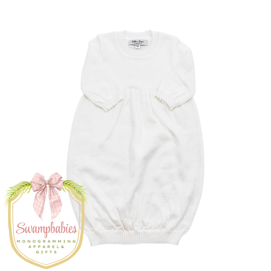 Knit Gown – Scalloped Edge (Cream)