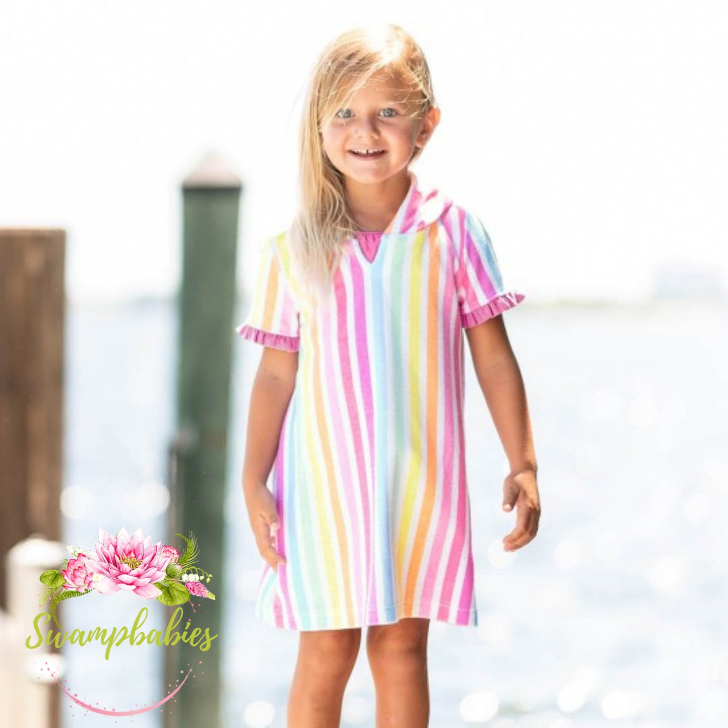Rainbow Dream Stripe Terry Cloth Cover Up