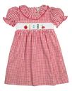 Smockingbird Girls Dresses Smocked School Supplies Red Windowpane Dress