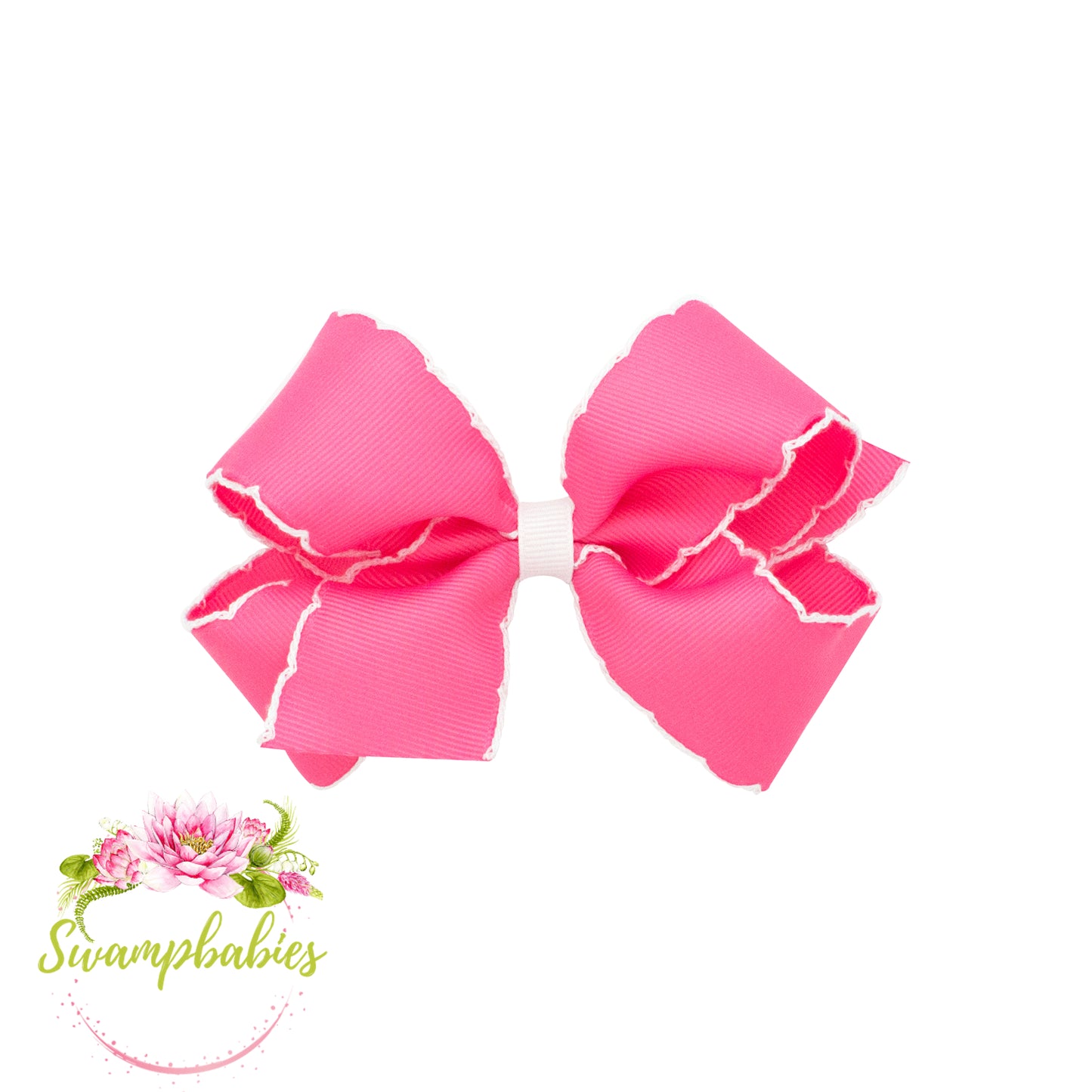Medium Moonstitch Grosgrain Hair Bow with Contrasting Wrap