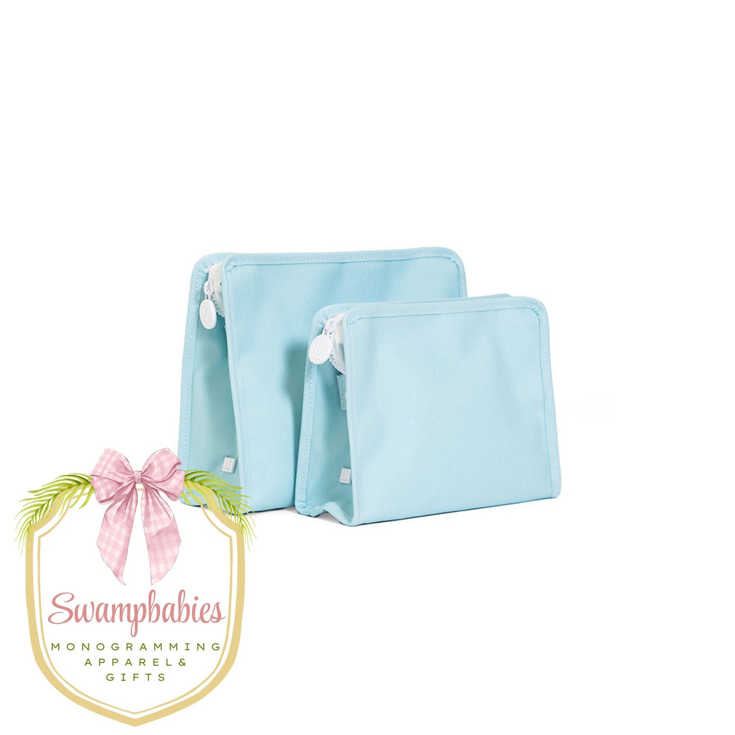 Roadie Large Zip Pouch - Coated Canvas Lake Blue