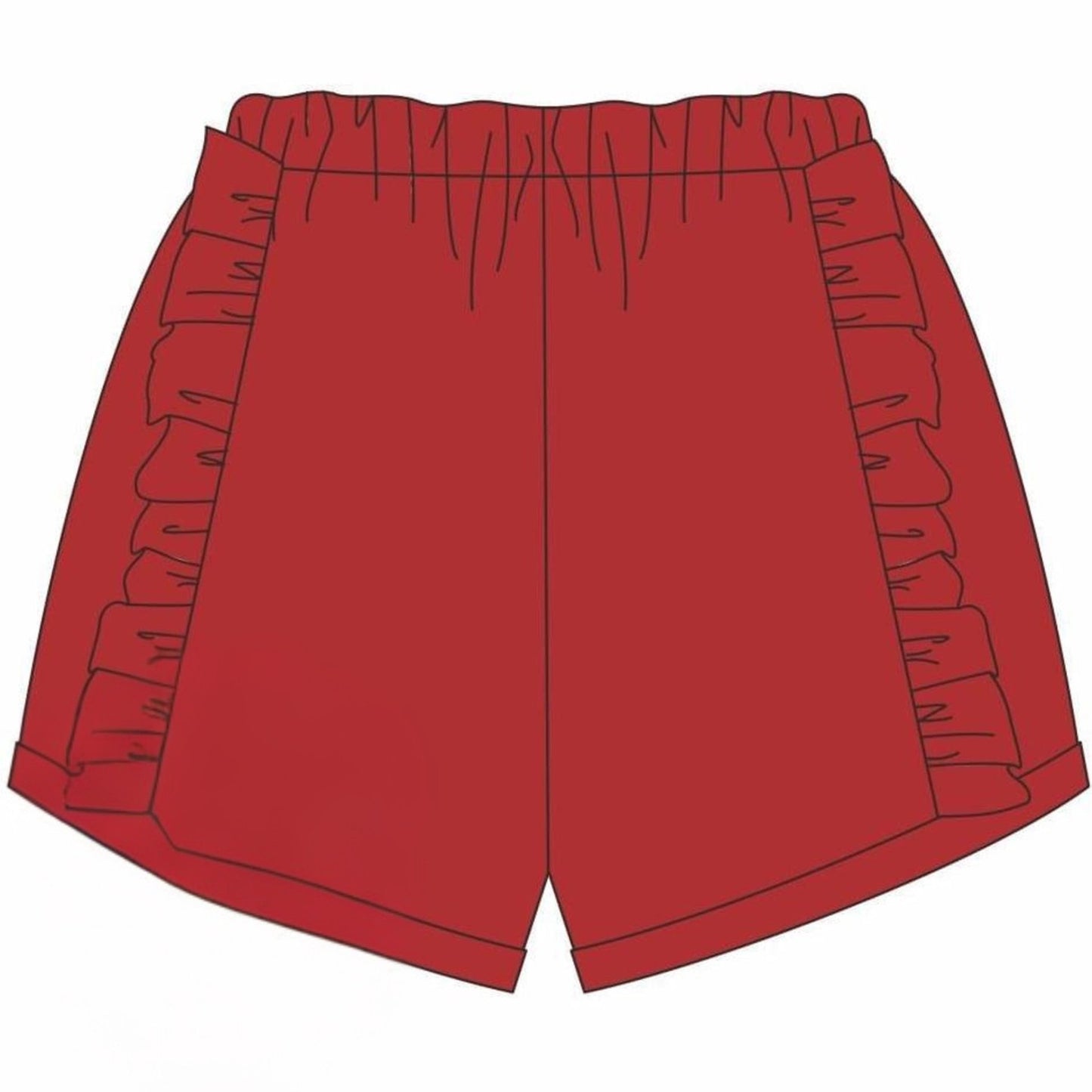 Ruffle Shorts - Red
