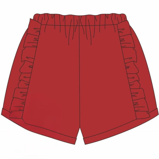 Ruffle Shorts - Red