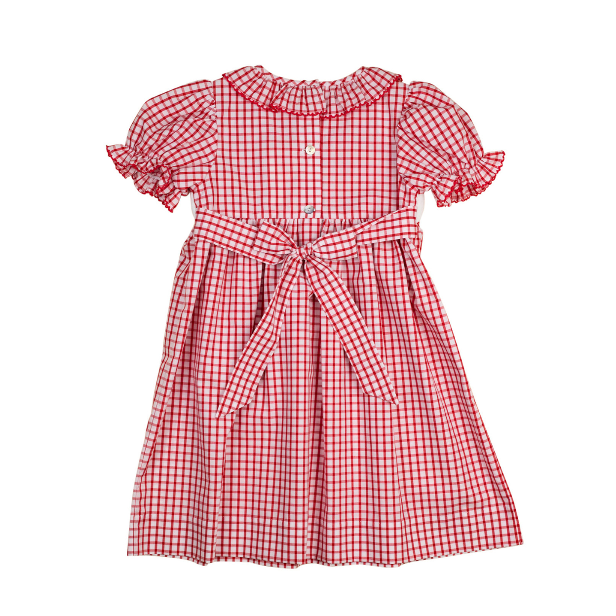 School Supplies Smocked Red Windowpane Dress