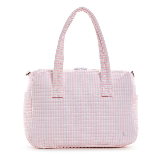 QUILTED STROLLER BAG - PIMLICO STRIPE PINK