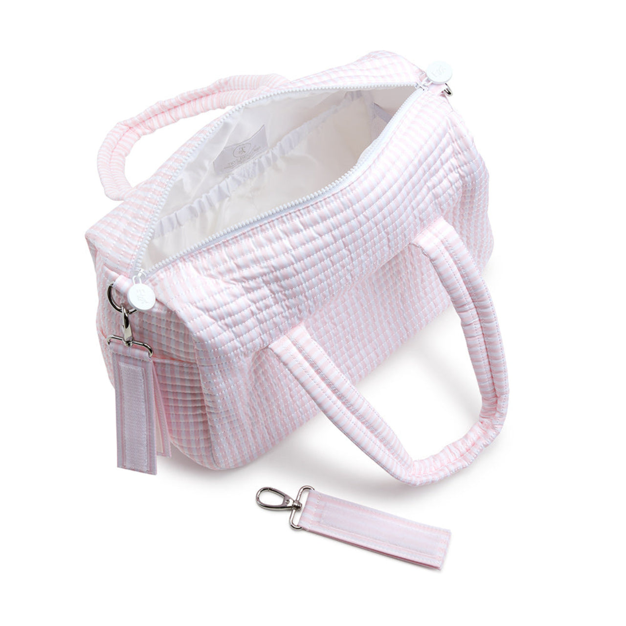 QUILTED STROLLER BAG - PIMLICO STRIPE PINK